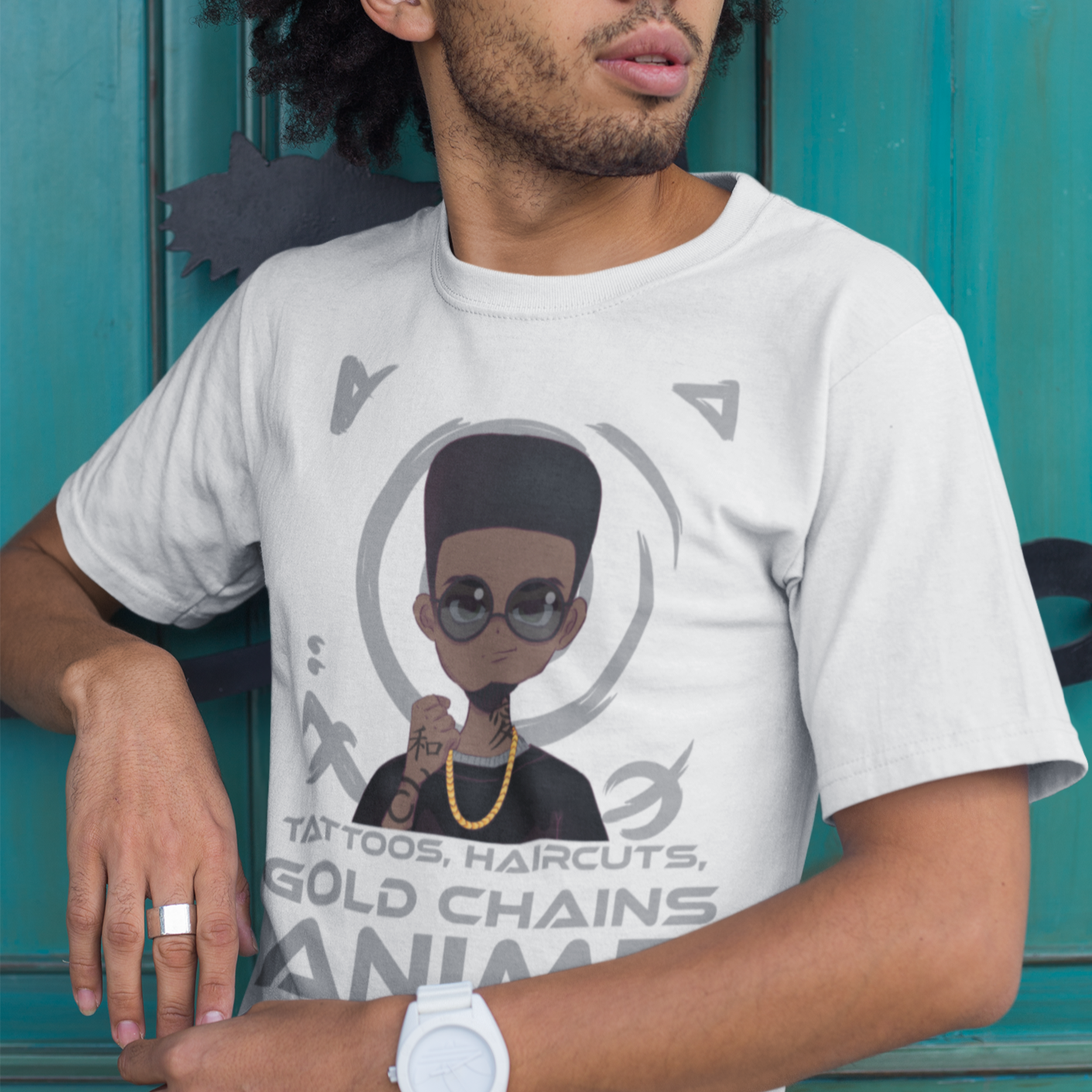 Tattoos, Haircut, Gold Chains, Anime Tshirt - Wilson Design Group