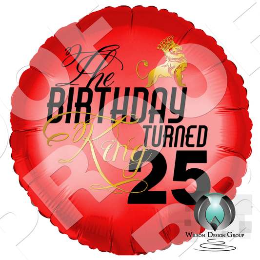 Personalized The Birthday King with Lion Mylar Helium Balloon - Wilson Design Group