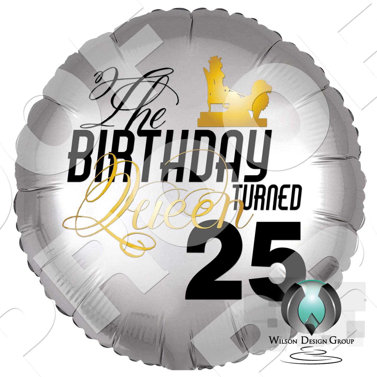 Personalized The Birthday Queen Cleopatra Mylar Helium Balloon - Wilson Design Group