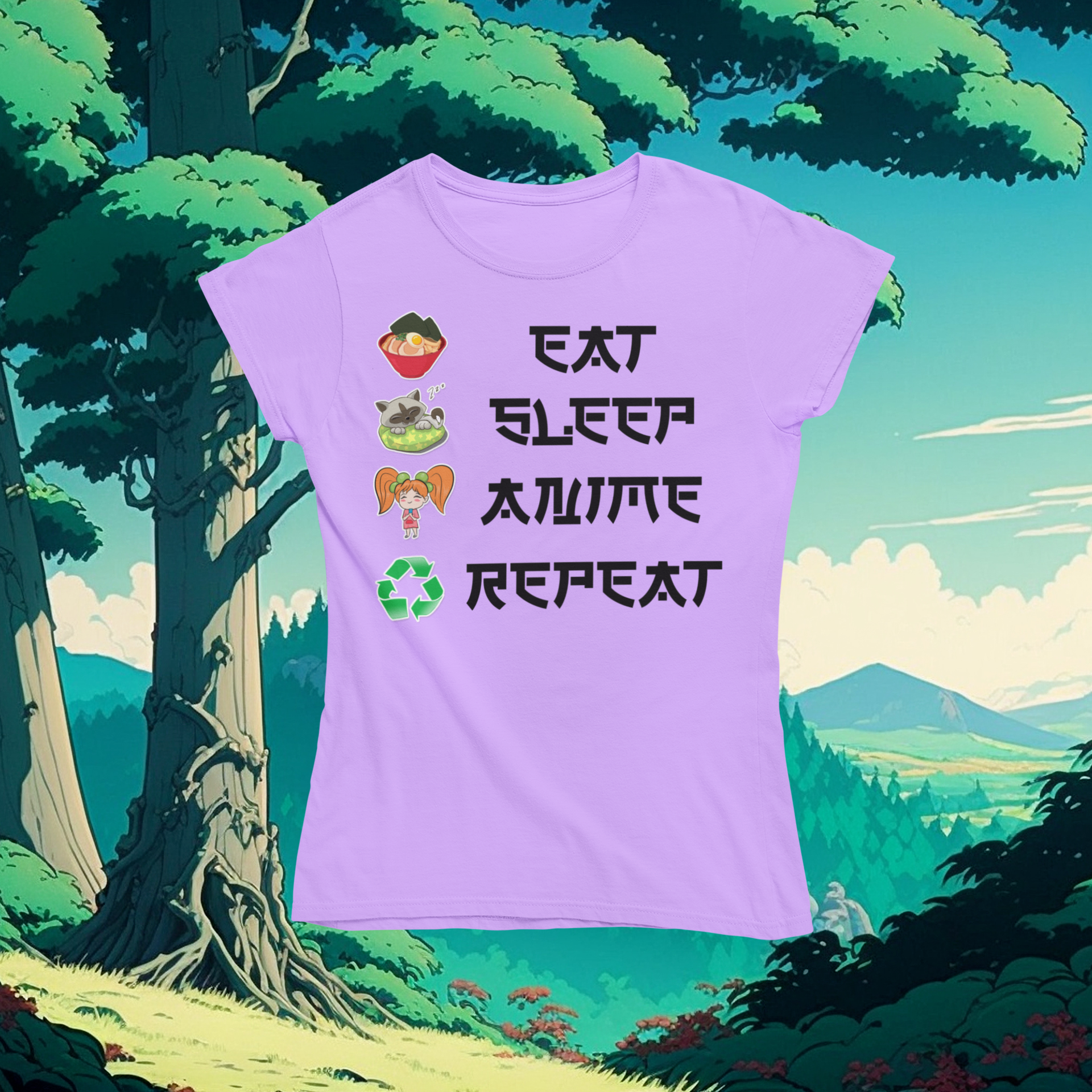 Eat Sleep Anime Repeat Tshirt or Hoodie - Wilson Design Group