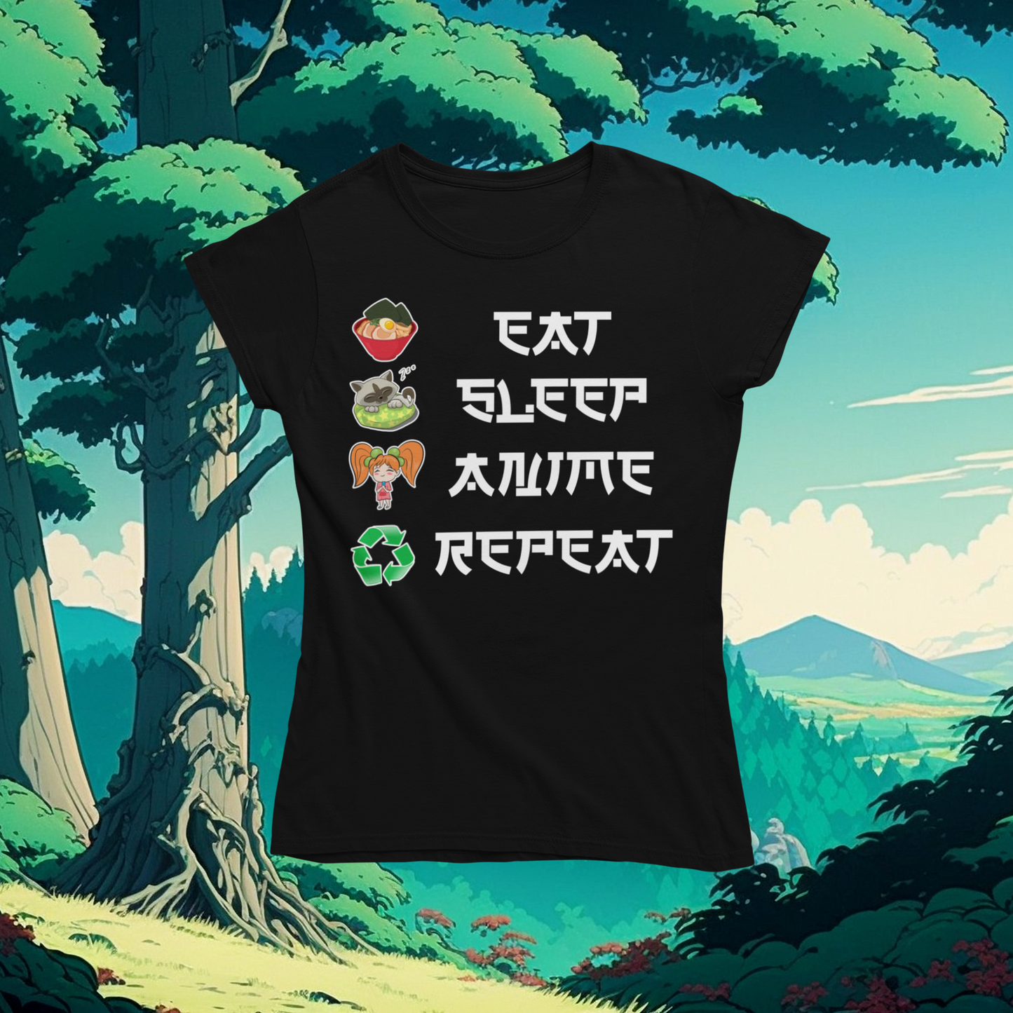Eat Sleep Anime Repeat Tshirt or Hoodie - Wilson Design Group