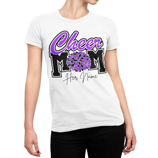White Cheer Mom T-Shirt - Wilson Design Group