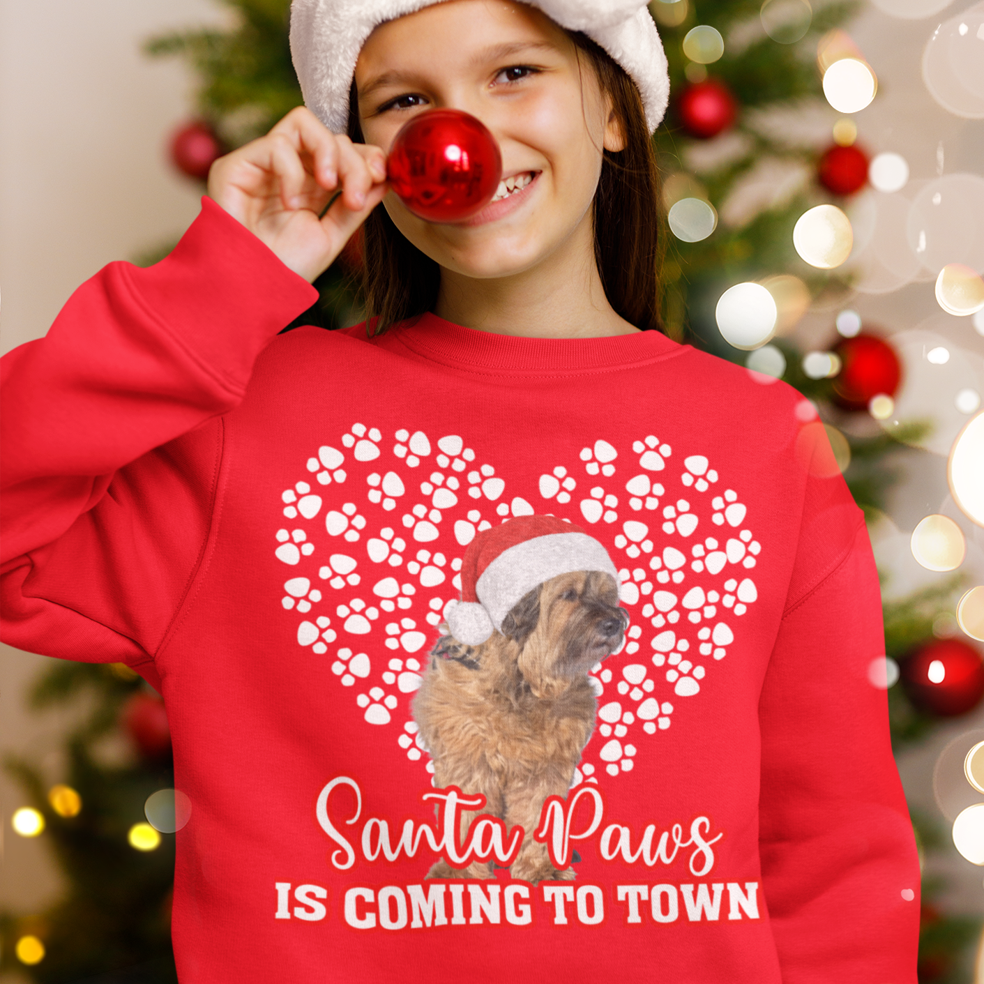 Wheaten-terrier Santa Paws is coming to Town sweatshirt - Wilson Design Group